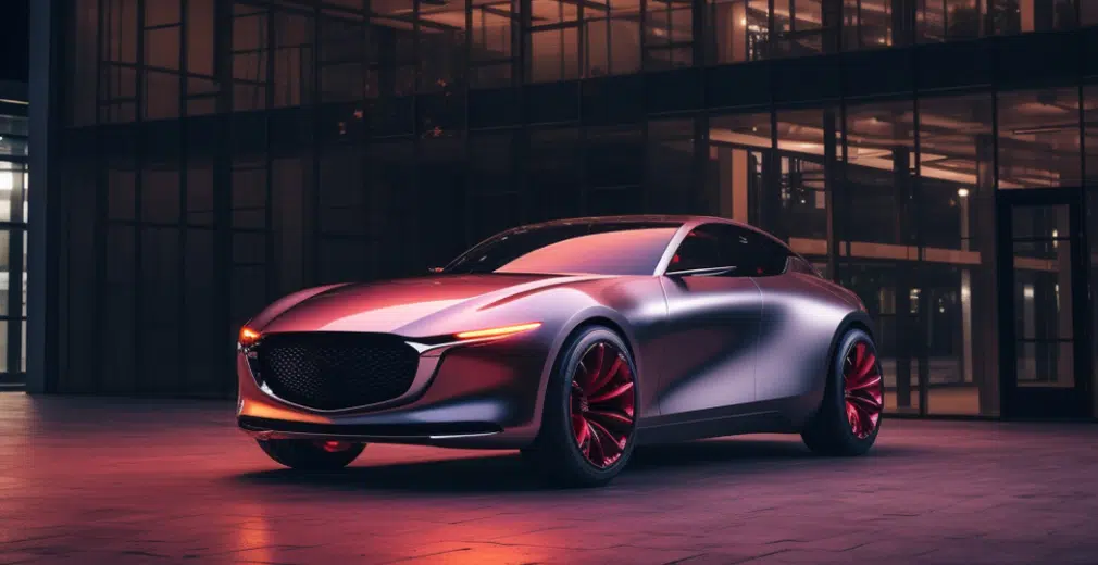 Colour-changed sports car protected with colour paint protection film